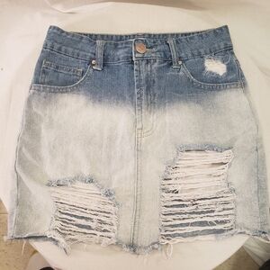 Forever 21 Distressed Denim Mini Skirt sz 24